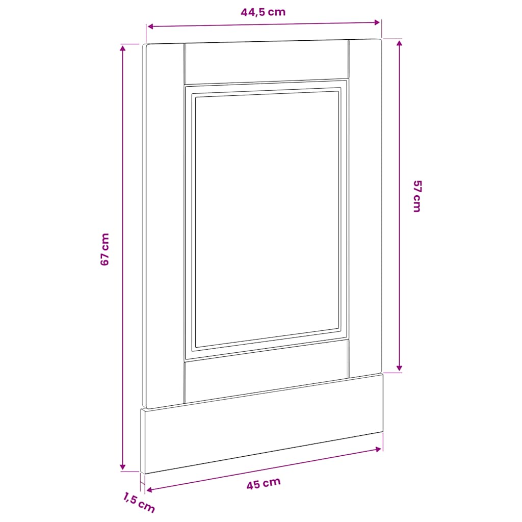 Dishwasher Panel Porto Grey Sonoma 45 X 1.5 X 57 Cm