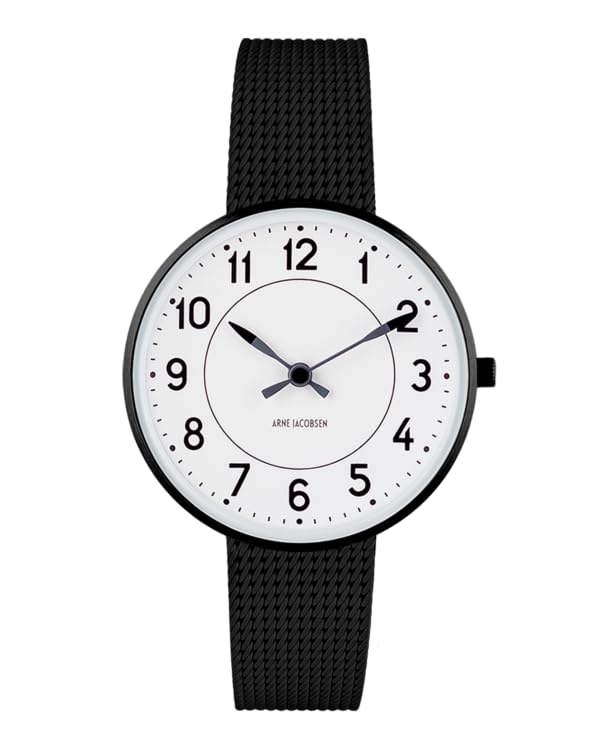

Годинник ARNE JACOBSEN 34 мм скандинавський дизайн Щоденний водонепроникний дизайн без другої станції Білий чорний сітчастий ремінь (Тиха рука) 53411-1610 чорний