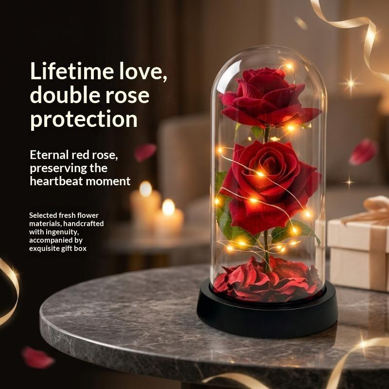 1 Set Glowing Rose Decoration Acrylic Led Light Creative Rose Artificial Flowers Ornaments Wedding Valentine'S Day Gift