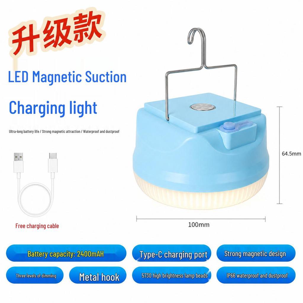 Solar-Powered LED Camping Lantern with Ultra-Long Battery Life for Outdoor and Night Market Use