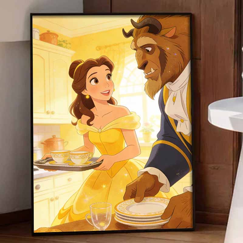 Disney Beauty and the Beast Diamond Painting Art Kit Handmade DIY 5D Home Decor Gift