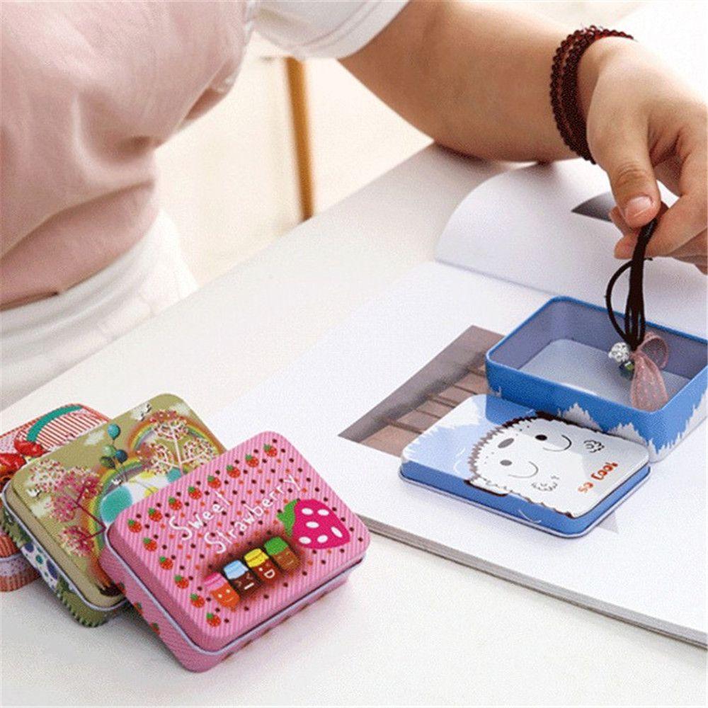 Organizer Box Iron Hairpin Jewelry Box Mini Cartoon Storage Boxes Dustproof