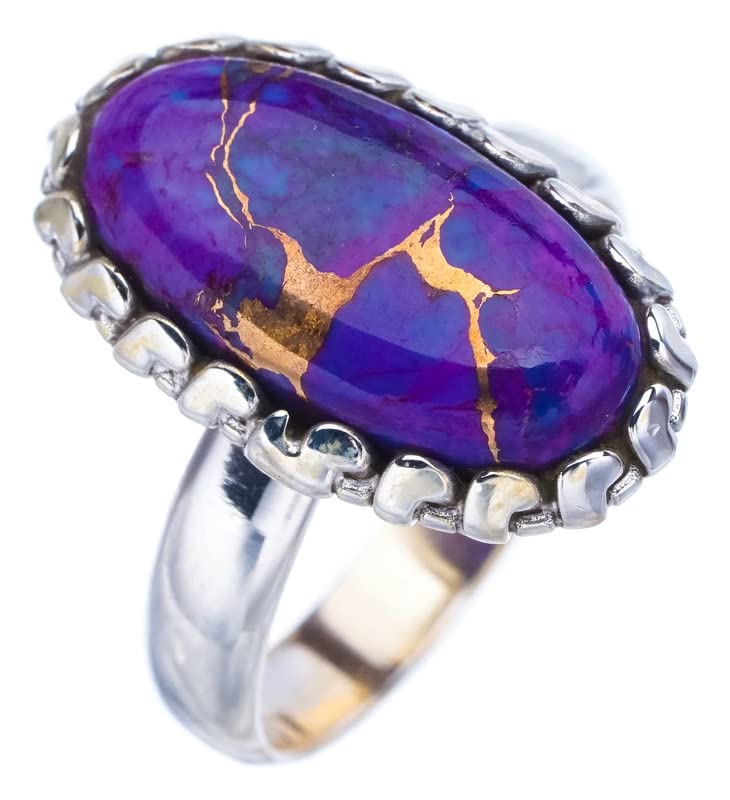 

StarGems® Natural Copper Turquoise Handmade 925 Sterling Silver Ring 8.25 F2286