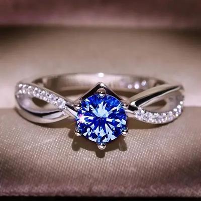 Internet Celebrity Live Streaming Supply Ring Imitating High-End Fashion  Of Mosang Stone, Classic Proposal  For Women