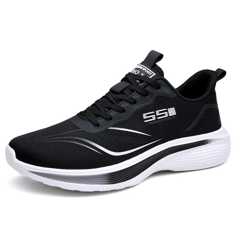 New Sports Shoes Mesh Breathable Men's Shoes Casual and Lightweight Soft Sole Shock-absorbing Large Size Running Shoes