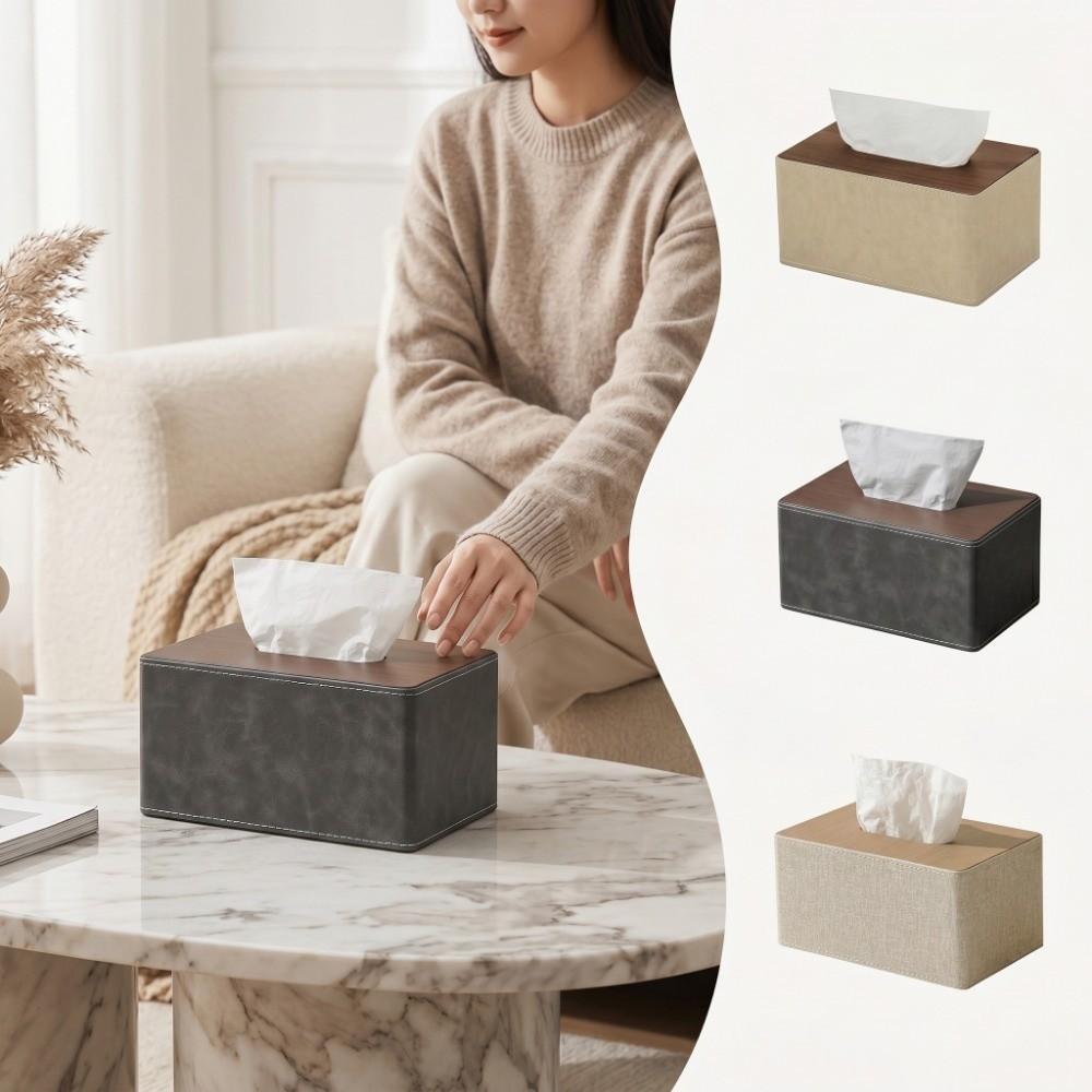 Einfache Leder-Taschentuchboxen Minimalistischer Moderner Papierorganisator Multifunktionaler Nordischer Luxus-Serviettenhalter Kommerzielle Hotels