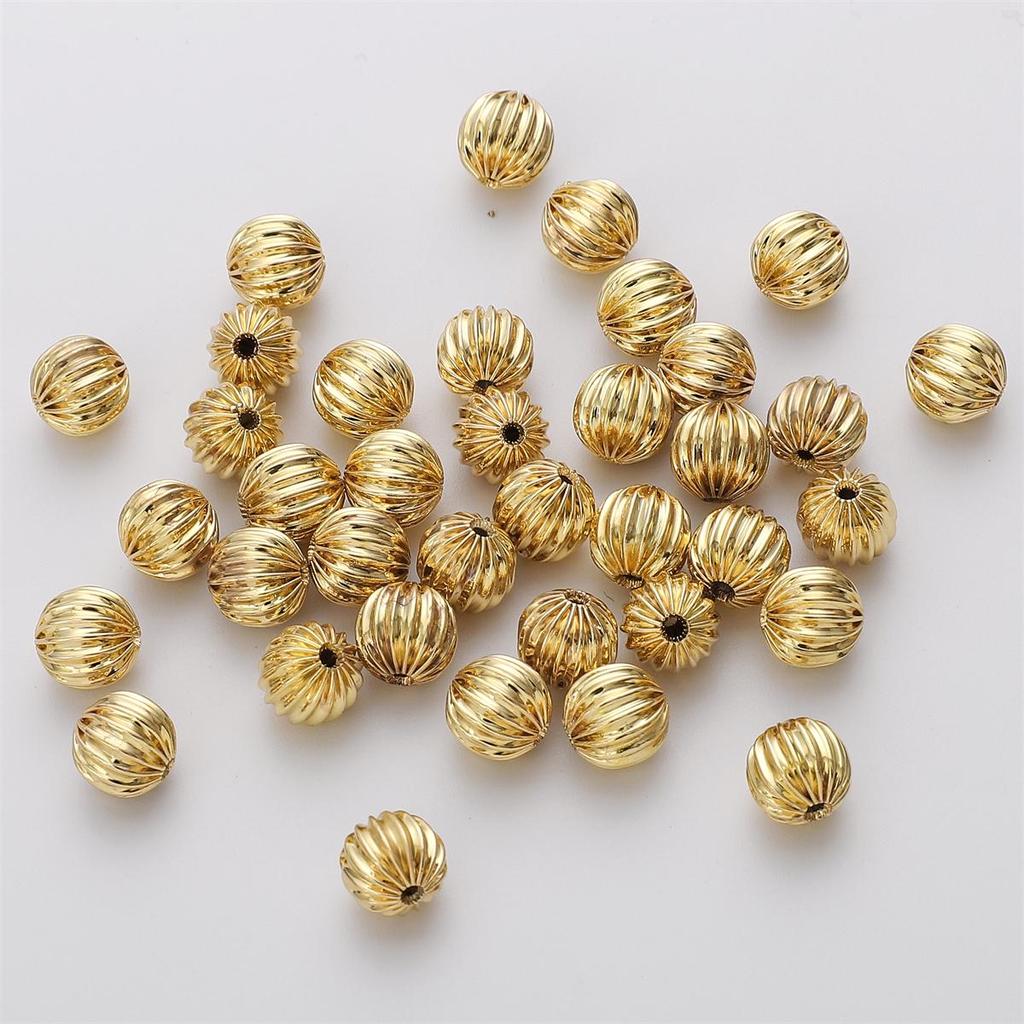 Copper Pumpkin Patterned Lantern Beads For DIY Jewelry Making Craft Accessories