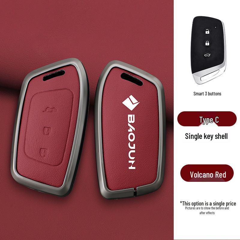 Compatible Baojun 510/730/530/360/560/310w/630 Car Key Protective Case with Special Buckle.