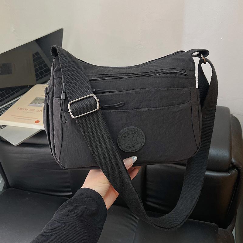 Solid Color Crossbody Bag Women's Multi-Compartment Lightweight Shoulder Bag