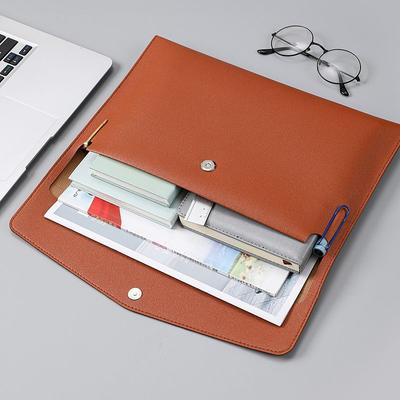 Große Kapazität Aufbewahrung A4 Business Büro Dokumententasche Leder Sparbuch Umschlag Brieftasche Archivtasche Tragbare Rechnungstasche
