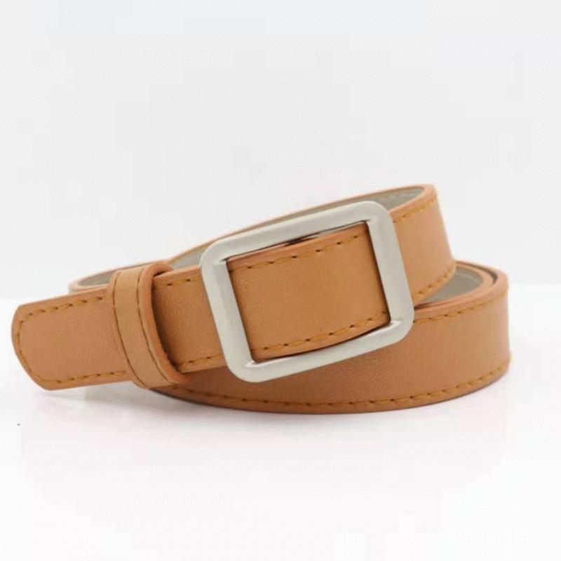 Chic Womens Korean Style Pu Buckle Belt In Black Beige Coffee For Looks Effortless
