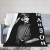 Super Soft Marilyn Manson Music Tour  Throw Blanket Premium Flannel Fleece Lightweight Blanket Cozy Fluffy Blankets All Season