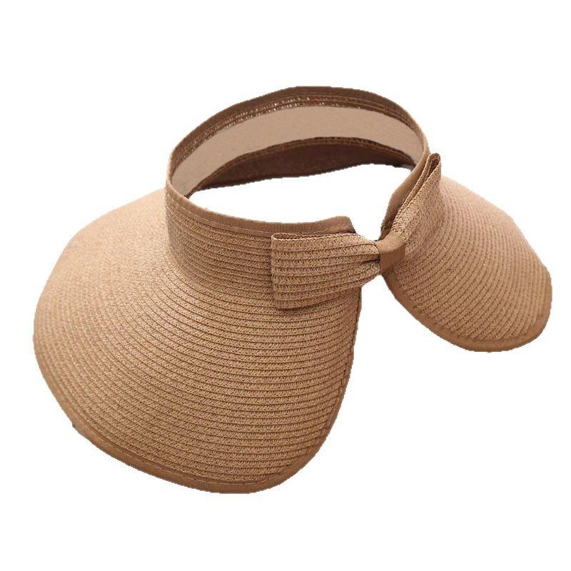 Summer Straw Hat For Women Foldable Wide Large Brim Bowknot Visors Hat Travel Sun Hat Chapeau Femme Beach UV Protection Caps