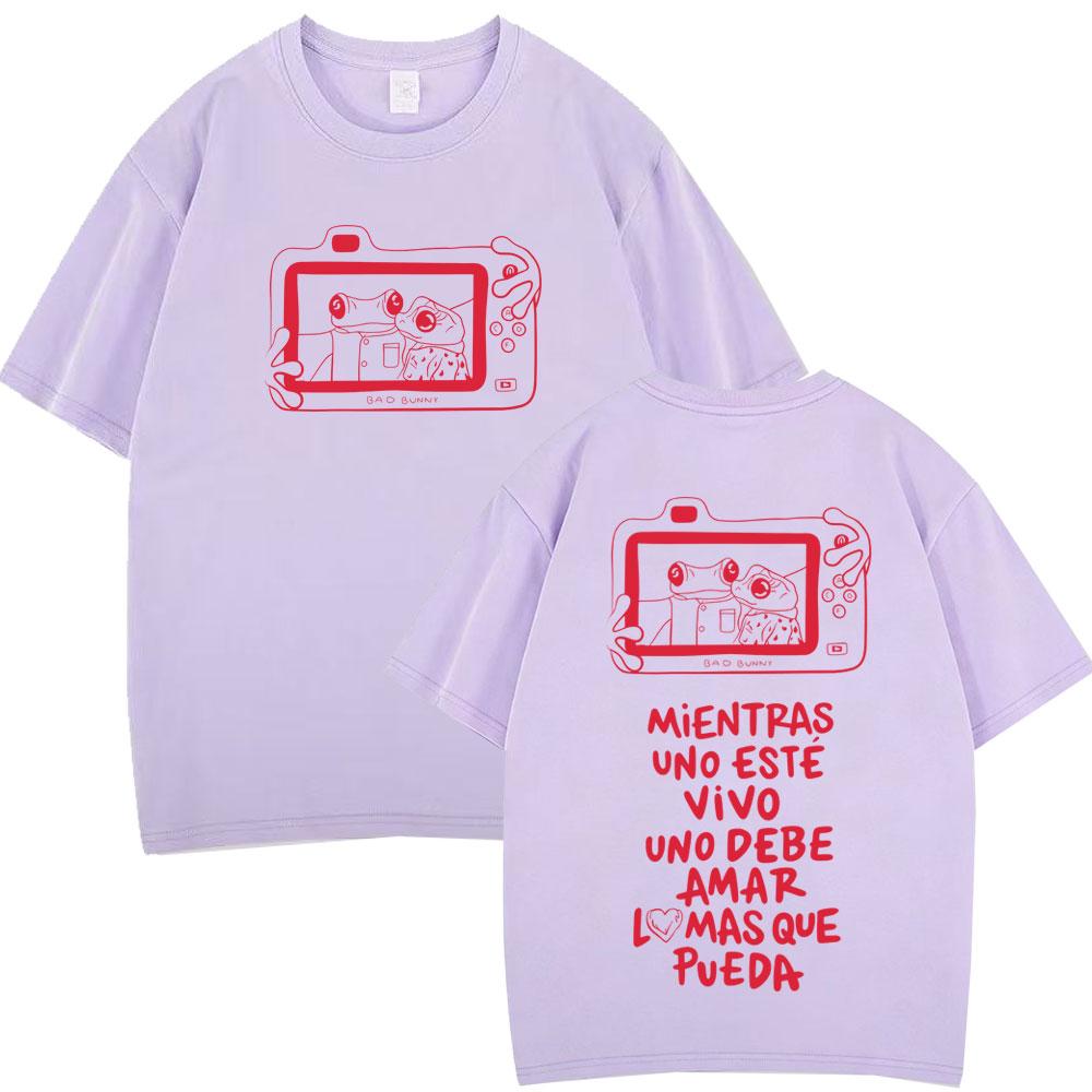 Rapper Bad Bunny Tour 2026 Print T Shirt Men Women Hip Hop Oversized Tshirts Summer Cotton Loose Casual Tshirt Streetwear Tops