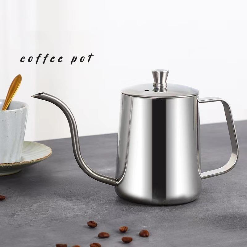 600ml cafea turnare peste ibric din oțel inoxidabil capac negru cafenea oală espresso accesoriu apă picurare lung gât de lebădă instrumente ibric de cafea