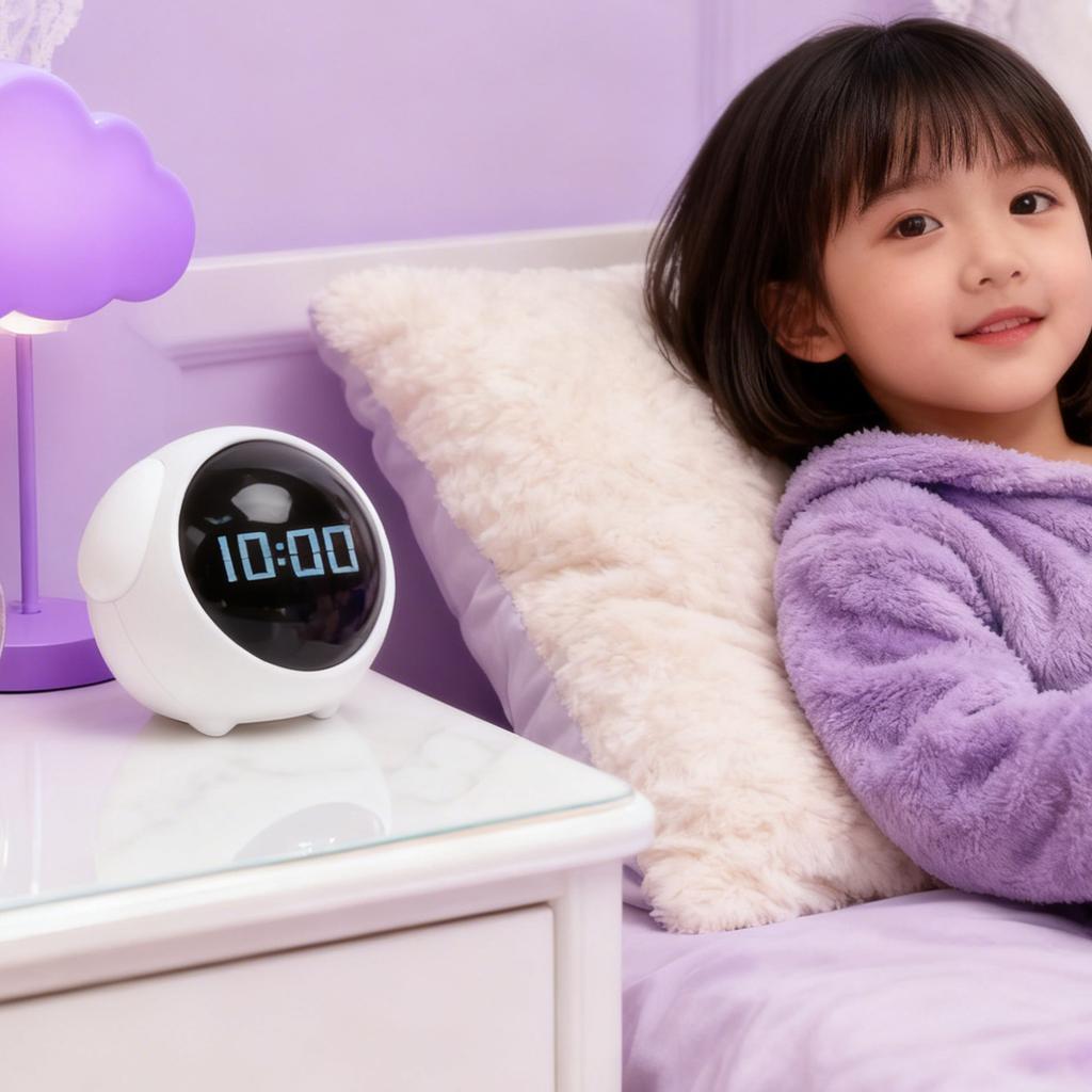 Kids Alarm Clock   Brightness Night Light Voice Activated Wake Up Alarm Clock Toy for Toddlers Students Boys Girls