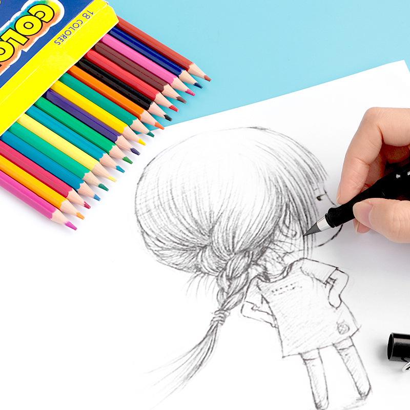 36-Color Oil-Based & Water-Soluble Colored Pencils for Kids - Ideal for Sketching and Drawing In Elementary School