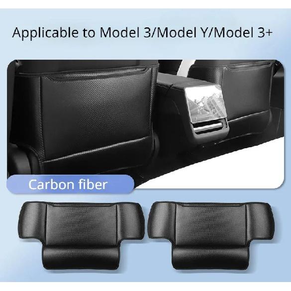 Seat Backrest Anti Kick Pad for Tesla Model 3+ Microfiber Leather Half Cover Seat Protective Cover Model3 Modely Car Accessories