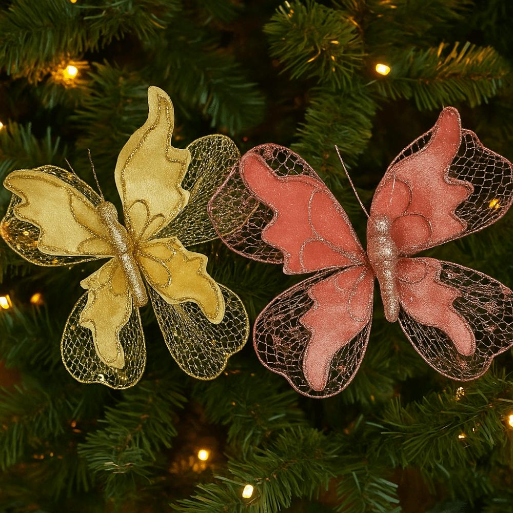 Glittered 3D Butterfly Decoration 20cm Simulated Butterfly Ornament New Year