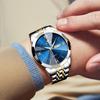 OLEVS Men's Watch Stainless Steel Band Date Display Chronograph 40mm Business Formal Waterproof 10 ATM Gold blue white
