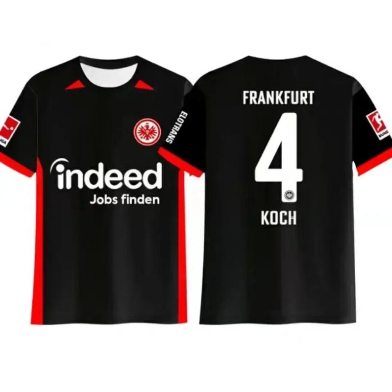 Tricou Bărbați 3D Frankfurt cu Imprimeu Echipă de Fotbal Casual Decolteu Rotund Mânecă Scurtă Număr Jucător de Fotbal Unisex Topuri Sport Streetwear