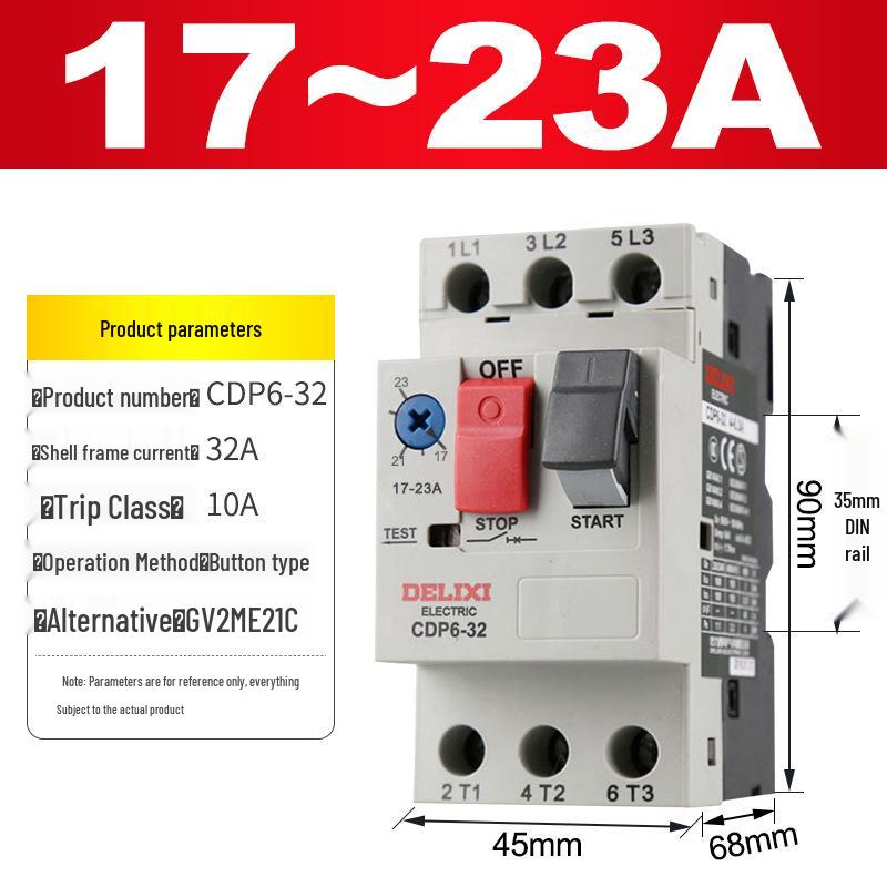 Delixi DZ108-20 Three-Phase Motor Protector Switch CDV2S Circuit Breaker CDP6-32