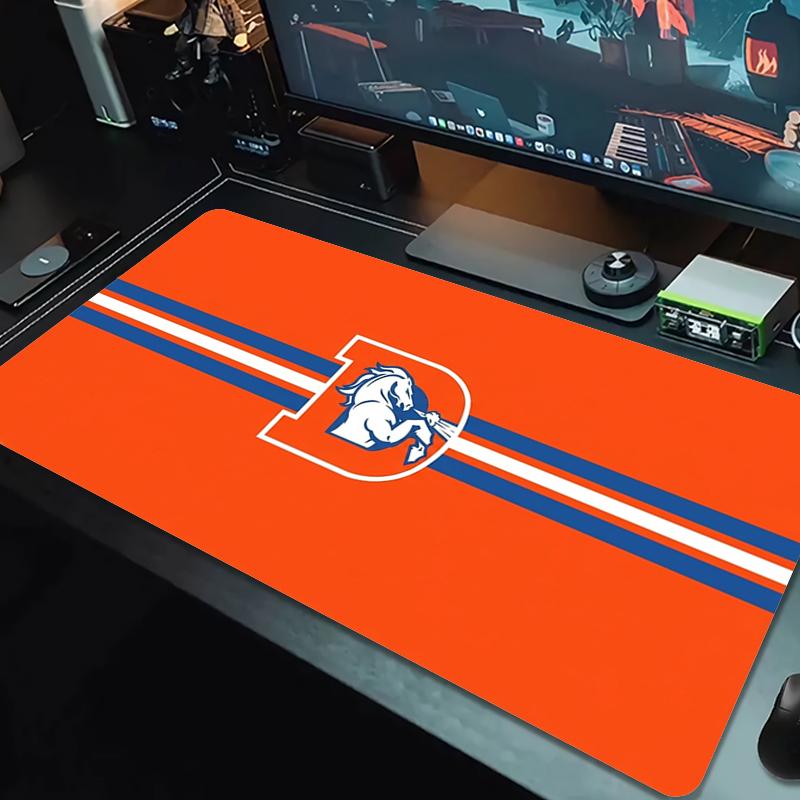 Denver Broncos Mauspads Großes Gaming-Tischkissen Rutschfestes Laptop-Tablet Großes Mauspads XXL-Matte Mini-PC-Spielmatte Mit Verriegeltem Rand 30cmx60cm(11.8x23.6inch) gray