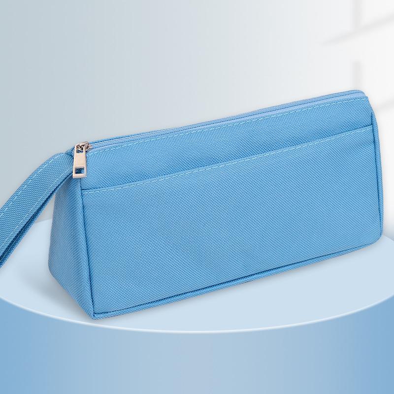 Fashion Portable Oxford Pencil Case Simple Double Layer Stationery Box Children Pencil Bag Large Capacity Pencil Case Gifts