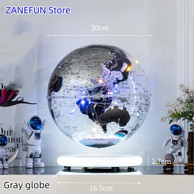 8inch Magnetic Levitating Globe 20cm Transparent Globe Lamp LED Light ABS Globe Home Office Decoration Creative Christmas Busine