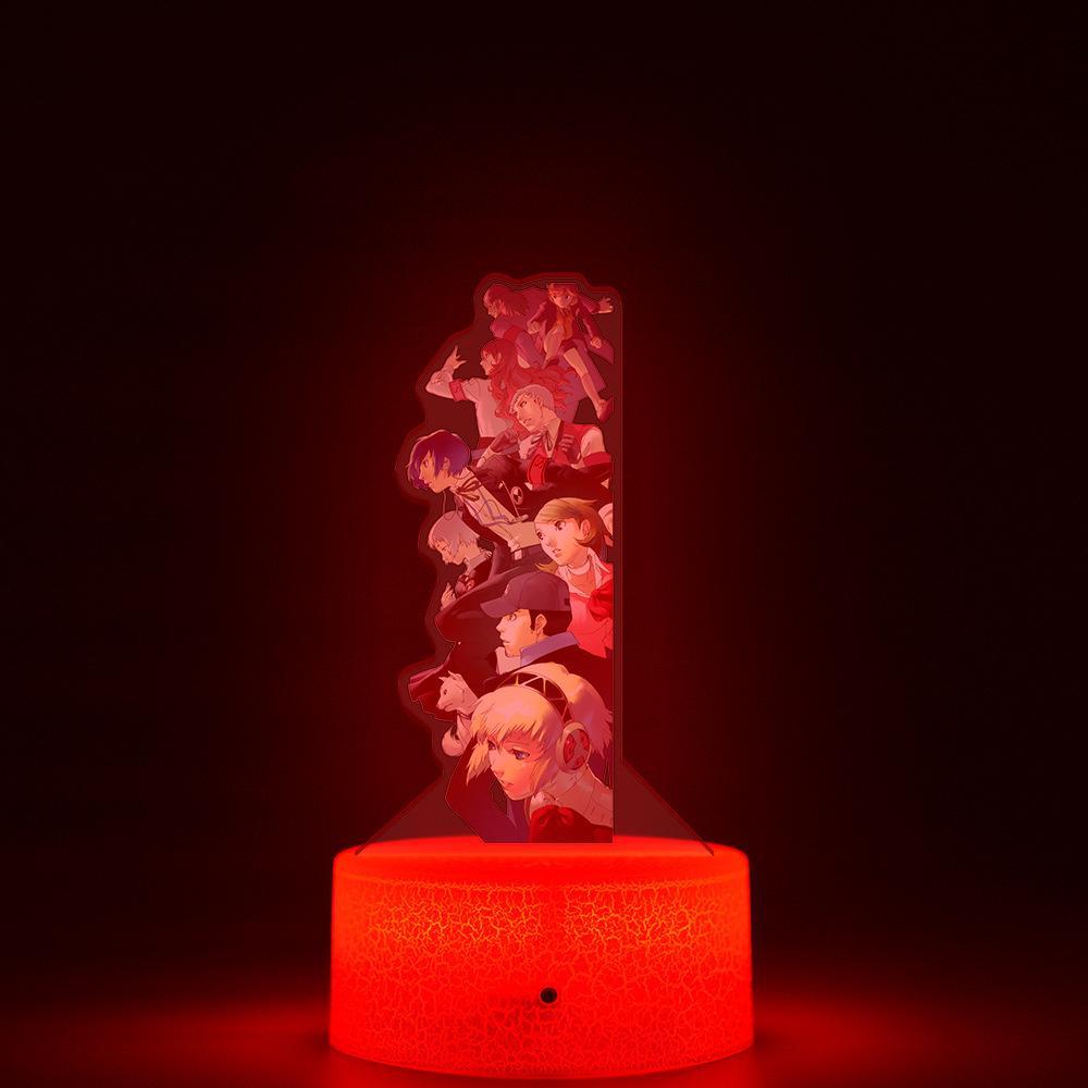 Kawaii Night Light for Acrylic Game Cartoon Periphery Figure Monochrome Light Remote Control 16 Color Night Light Children Gift