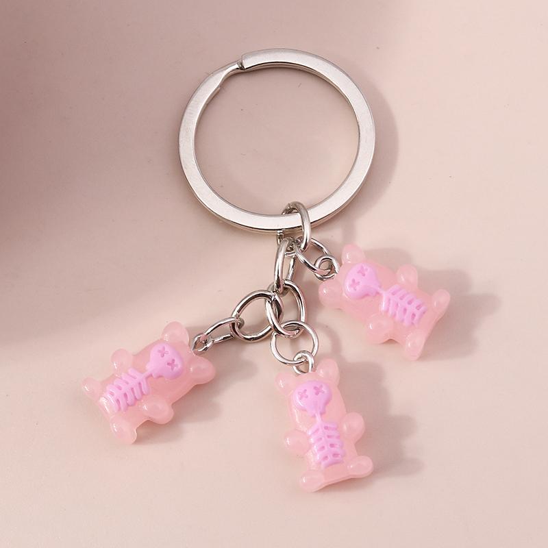 Colorful Resin 3D Bear Keychain Animal Key Rings Pendants for Women Girl Key Holder Handbag Pendants Charms DIY Jewelry Gifts