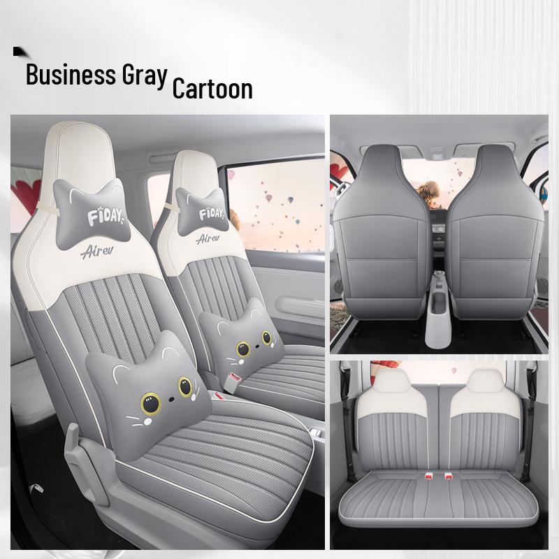 Wuling Sunny Universal Cartoon Leather Car Seat Cover, Full Surround for All Seasons.