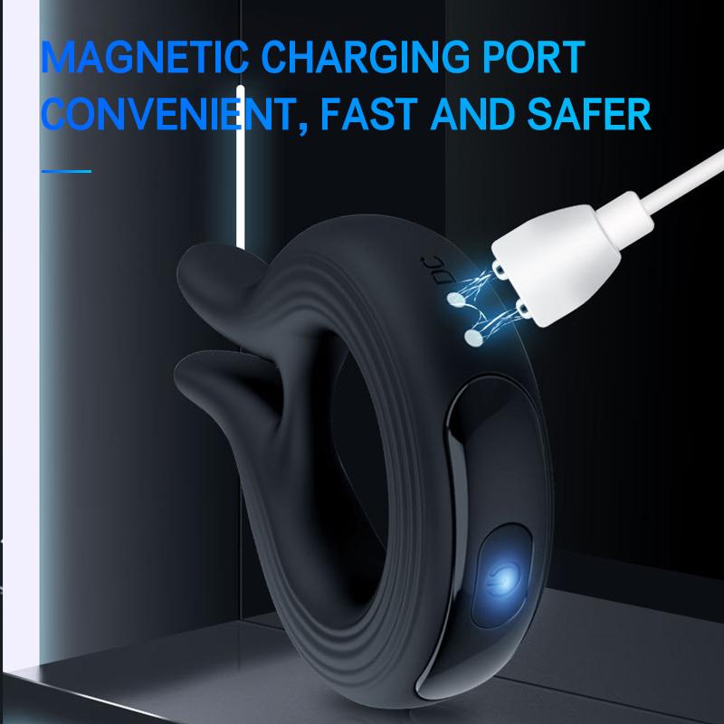 Silicone Penis Ring Vibrator 10 Modes Clitoris Stimulation Sex Toys for Man Delayed Ejaculation Sexy Goods for Male Adults