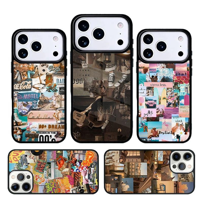 Vintage Aesthetic Soft Phone Case For iPhone 17 AIR 16 Pro Max 15 14 Pro 11 12 13 Shockproof Silicone Cover