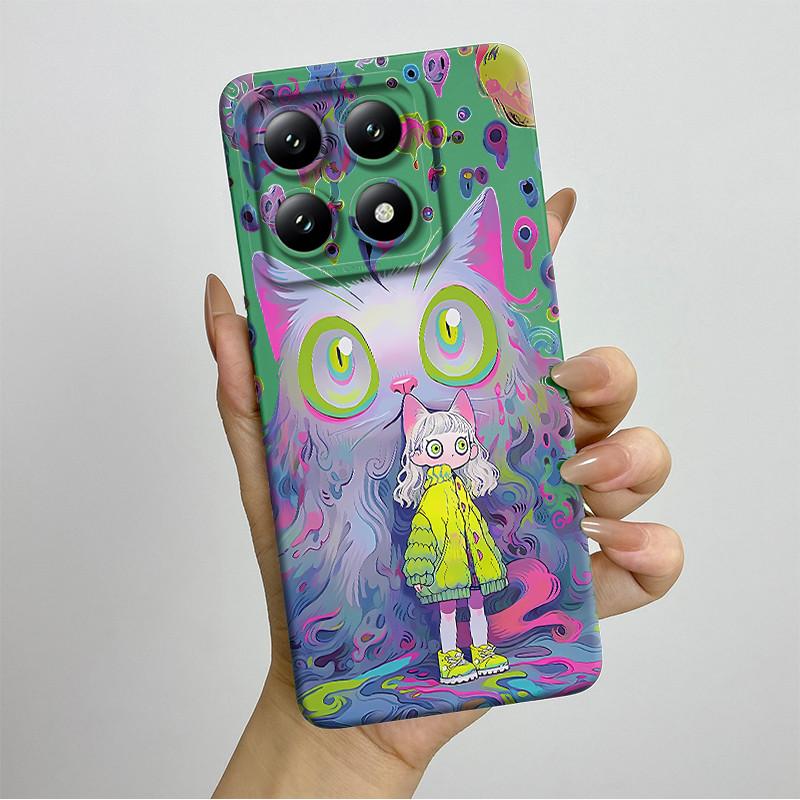 For Xiaomi 14T Pro Phone Case 14Tpro Soft Silicone TPU Sweet Painted Casing Cartoon Printed Shockproof Protective Back Cover