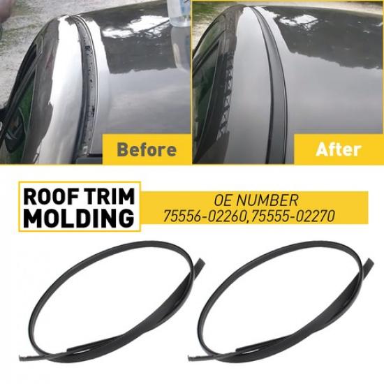 2PCS Roof Trim Molding for Kit 2014-2017 Corolla Toyota Sedan Black Left & Right
