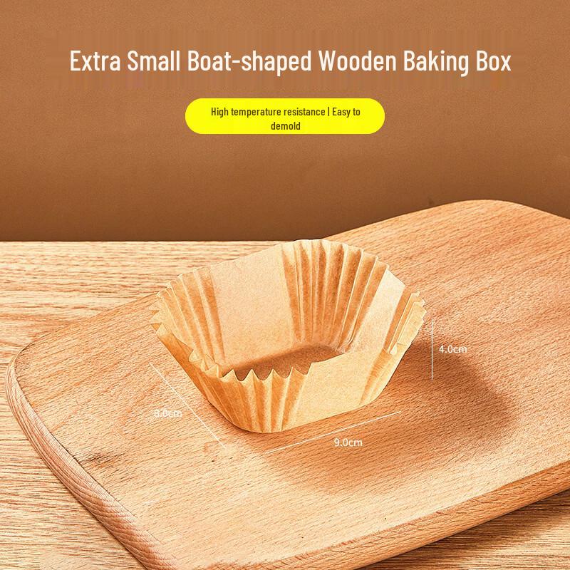 Food-Grade Boat-Shaped Baking Molds with Paper Trays, 50-Pack