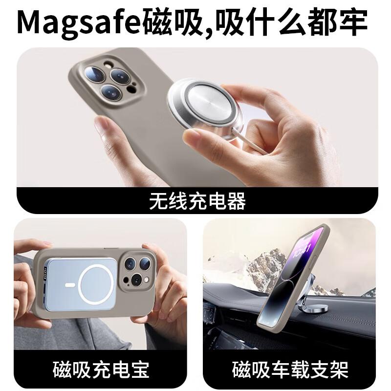 IPhone 14 Pro Max Case, IPhone 14 Pro Max with MagSafe Magnetic Charging, Full Protection Ultra-Thin Shockproof Liquid Silicone Case, Graphite Black