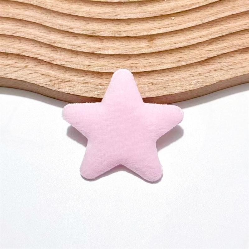 10Pcs 6.5CM Colorful Plush Star Appliques For Handmade Bag Garment Shoe Decoration Hair Accessories and Sewing Craft