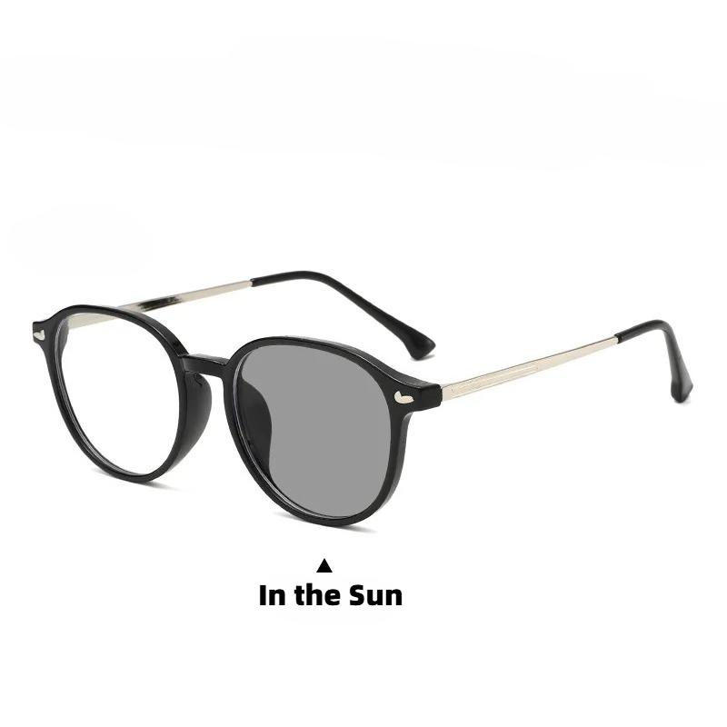 Fashionable Oval Frame Photochromic Myopia Glasses Women s INS Style Anti Blue Light Eyeglasses Minus Diopter 0 To -4.0 0