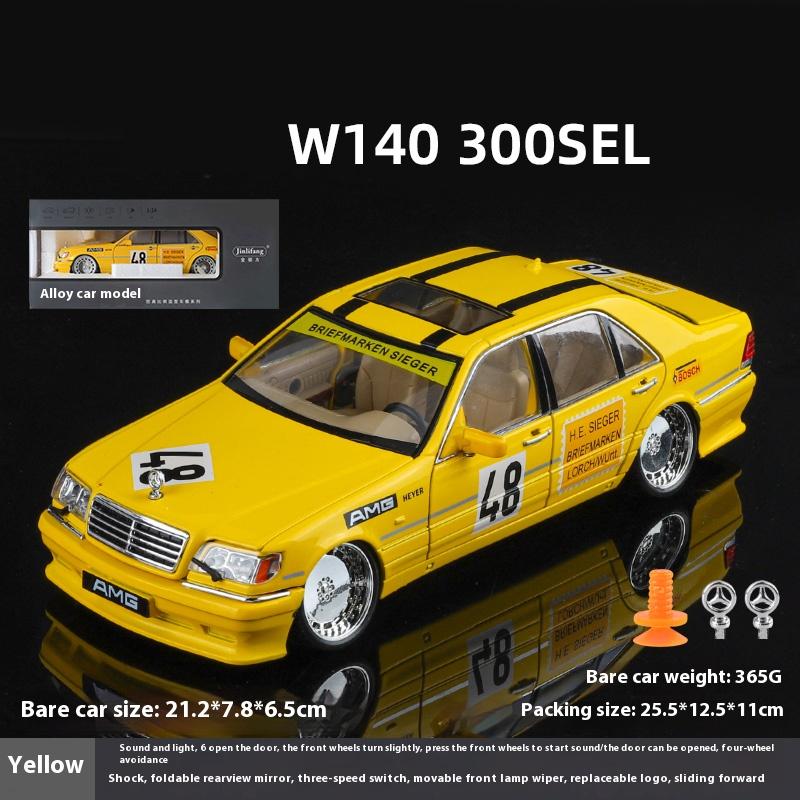 1/24 Alloy W140 320SEL Classic Limousine Alloy Diecast Model Car Sound &light Desktop Decoration Gift For Friend Present