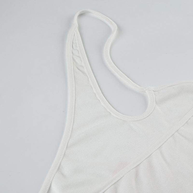 Asymmetrical Halter Crop Top y2k Floral Print Sleeveless White Tank Tops Women Basic Tees Vintage Sexy Camisole Harajuku