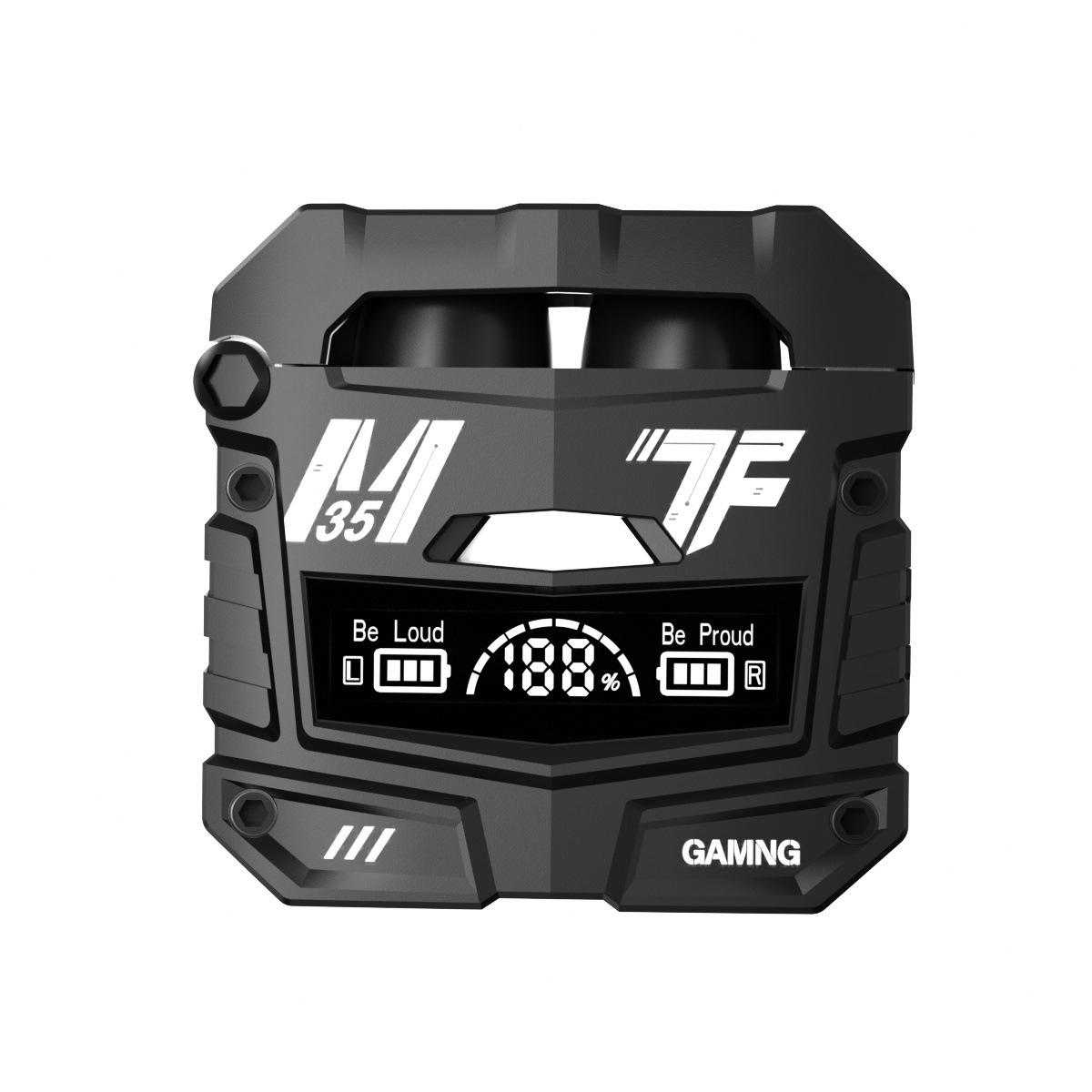 

Трансграничная новая беспроводная внутриканальная Bluetooth-гарнитура с шумоподавлением и цифровым дисплеем tws5.3, игровая гарнитура Mecha Wind Power чёрный