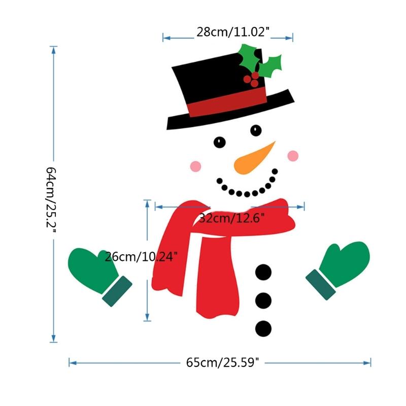 Christmas Cartoon Snowman Magnet Refrigerator Sticker Decal Xmas Ornament for Home KItchen Fridge Decorative Decal Gift
