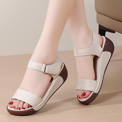 Damen Sommer Sandalen Outdoor Schick Zehenfrei Lässige Schwarze Sandalen Mädchen Große Größe Plateau Höhenerhöhung