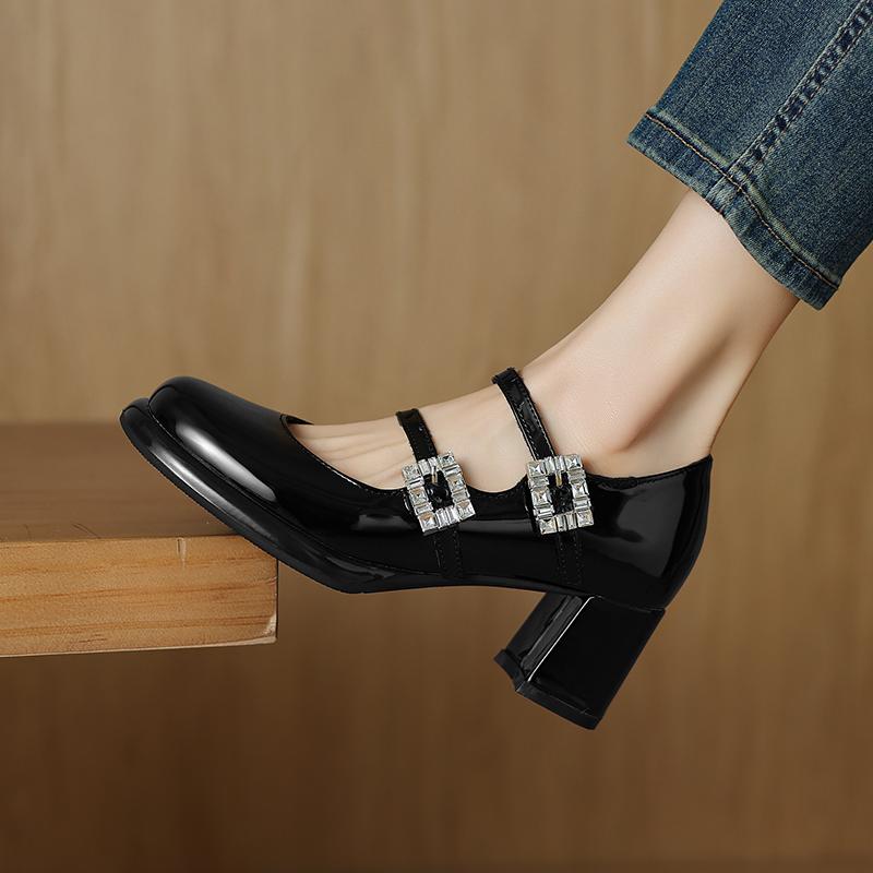 

Женские туфли на высоком каблуке, новые удобные и универсальные однотонные туфли на толстом каблуке с легким носком и открытым носком, весна/лето