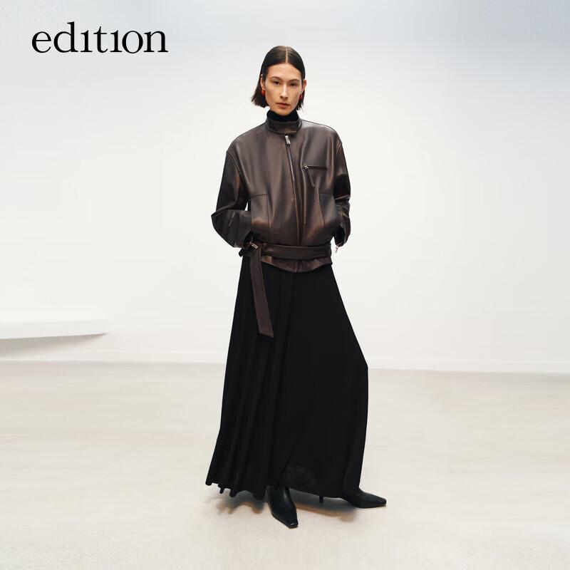 

Куртка из кожи ягненка с поясом, серия P S (160)