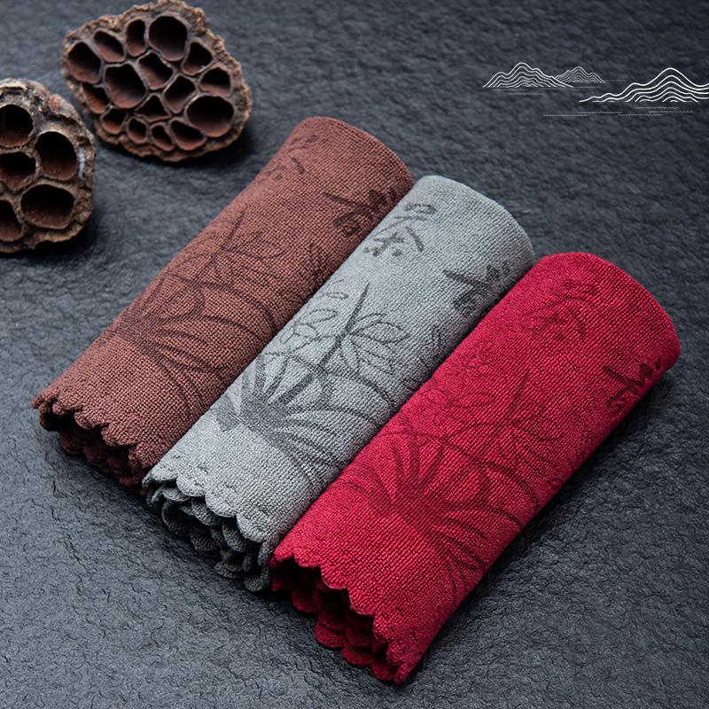 GIANXI Tea Towel Thickened Absorbent Cleaning Cloth Seamless Tea Set Mat Super Soft Absorbent Tea Towel Cotton