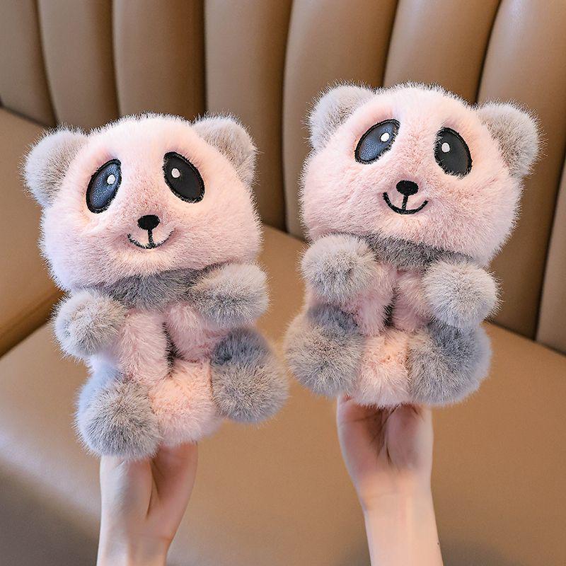 Children's Cartoon Panda Fluffy Slippers for Boys & Girls - Warm Cotton Home Shoes