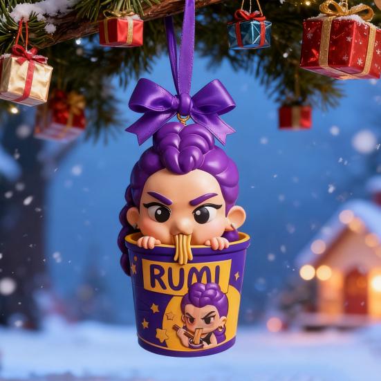 Anime K-Pop Acrylic Charm Demon Slayer Ramen Bowl Christmas Ornament Decorative